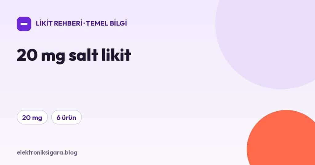 20 mg salt likit