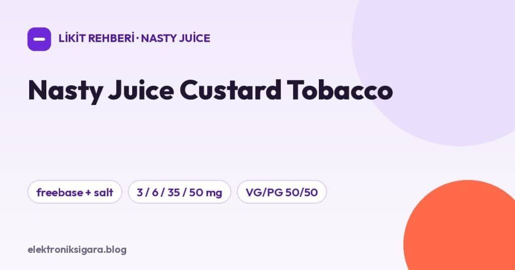 Nasty Juice Custard Tobacco