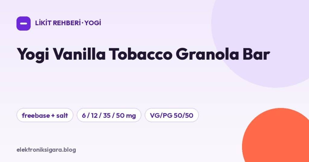 Yogi Vanilla Tobacco Granola Bar